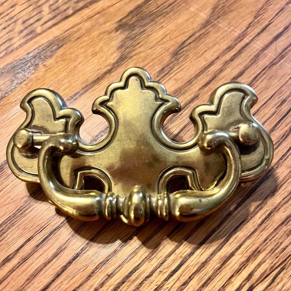 Vintage Chippendale Style Brass Drawer Pulls  2.5” on Center Set of 13